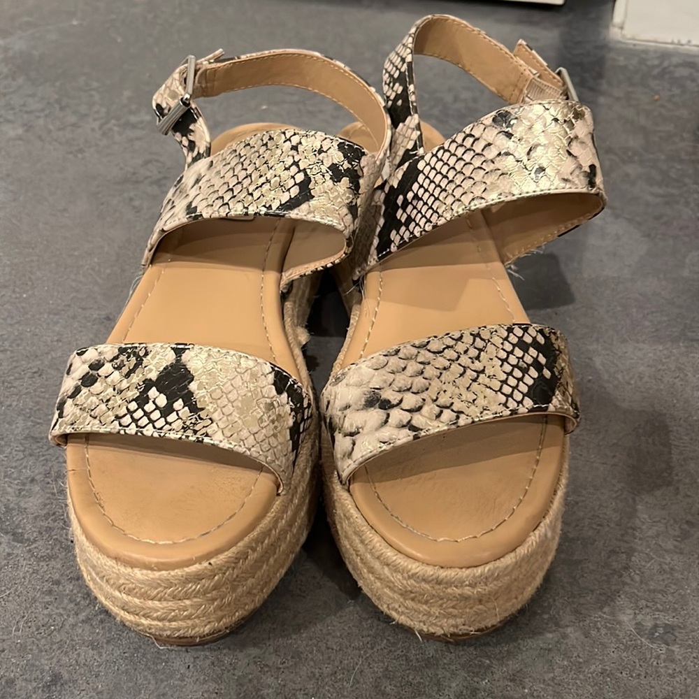 Steve Madden platform snakeskin sandals